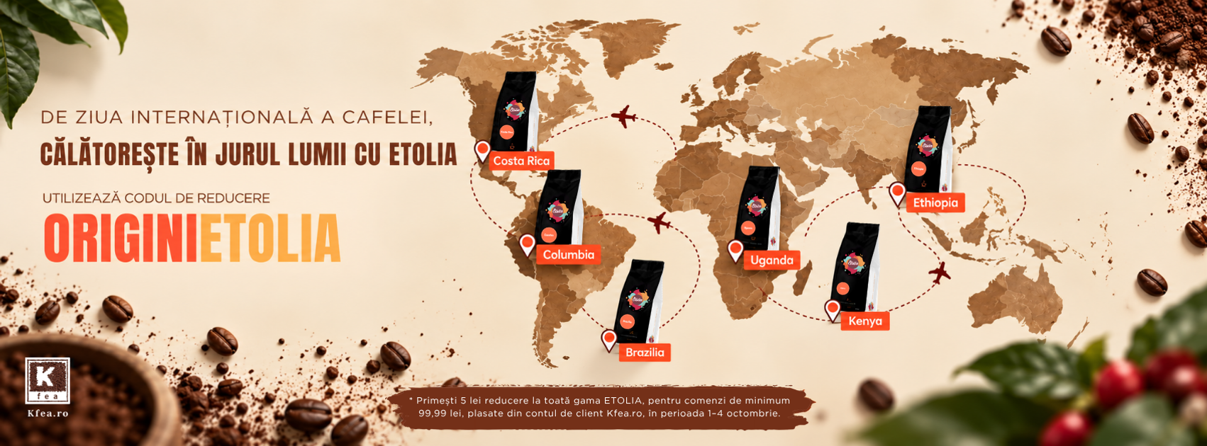Cafea de specialitate Etolia &ndash; ofertă și reducere de Ziua Internațională a cafelei