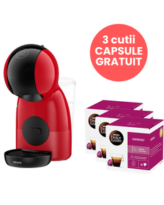 Aparat capsule cafea Krups Nescafe Dolce Gusto Piccolo XS KP1A3510 negru & rosu, aparat capsule cafea, espressor capsule, Krups Dolce Gusto, espressor manual, aparat cafea Dolce Gusto, Aparat capsule cafea Krups, Aparat capsule cafea Nescafe Dolce Gusto