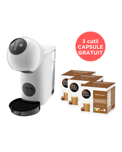 Aparat capsule cafea Krups Nescafe Dolce Gusto Genio S KP243110 alb cu functie XL + set 3 cutii cafea capsule Dolce Gusto GRATUIT, capsule cafea, capsule Krups, aparat capsule cafea, aparat Nescafe dolce, aparat krups Nescafe Dolce Gusto Genio S KP243110