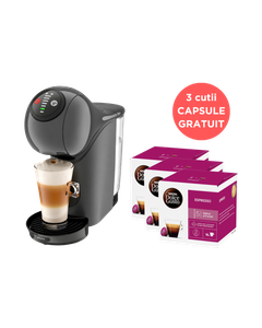 Aparat capsule cafea Krups Nescafe Dolce Gusto Genio S KP243B10 gri cu functie XL + set 3 cutii cafea capsule Dolce Gusto GRATUIT, capsule cafea, capsule Krups, aparat capsule cafea, aparat Nescafe dolce, aparat krups Nescafe Dolce Gusto Genio S KP243B10,