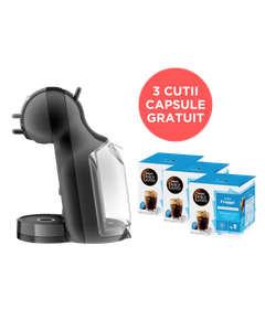 Aparat capsule cafea Krups Nescafe Dolce Gusto Mini Me KP123810 negru & gri + set 3 buc. Dolce Gusto Iced Frappe 16 capsule cafea, capsule cafea, capsule Krups, aparat capsule cafea, aparat Nescafe dolce, aparat krups gNescafe Dolce Gusto Mini Me KP123810