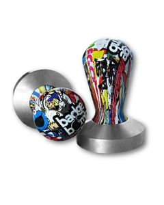 tamper, tamper etolia, tamper barista, accesorii barista, complementare, tamper 53mm, Tamper Etolia cu maner benzi desenate 53mm, tamper maner comics