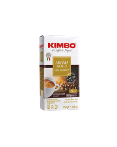 cafea aromata, cafea parfumata, cafea arabica, cafea boabe arabica Kimbo Aroma Gold cafea boabe cutie metalica 250g, Kimbo Aroma Gold cafea macinata 250g