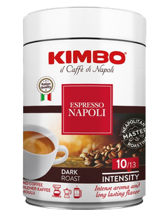 Kimbo Espresso Napoli, cafea kimbo 250g, cafea cutie metalica, cafea boabe 250g, cafea boabe kimbo napoli, kimbo espresso, cafea boabe kimbo, cafea kimbo