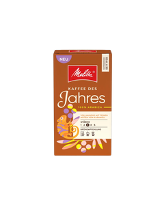 Melitta Kaffee des Jahres cafea macinata 250g este o cafea 100% Arabica. Această cafea este concepută pentru momentele cu totul speciale, cu o aromă echilibrată din punct de vedere aromatic și o notă fină de migdale, ce beneficiează de o prăjire lentă și 