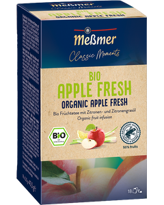Messmer Profiline Bio Apple Fresh ceai mar 25 plicuri, ceai fructe pliculete, infuzie fructe, ceai verde, ceai negru, ceai messmer profiline plante, ceai messmer profiline fructe de padure