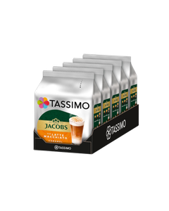 Pachet Tassimo Jacobs Latte Macchiato Caramel 80 capsule (40 bauturi), capsule cafea, capsule tassimo, capsule tassimo caramel, pachet tassimo, pachet tassimo 80 capsule, pachet latte macchiato caramel