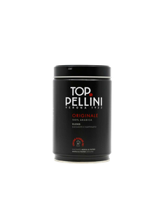 Pellini Top, cafea Pellini, Pellini macinata, cafea, cafea macinata, cafea pellini, cutie, cutie cafea, cutie Pellini, Pellini Top cutie metalica 250gr cafea macinata