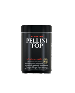 Pellini Top, cafea Pellini, Pellini macinata, cafea, cafea macinata, cafea pellini, cutie, cutie cafea, cutie Pellini, Pellini Top cutie metalica 250gr cafea macinata