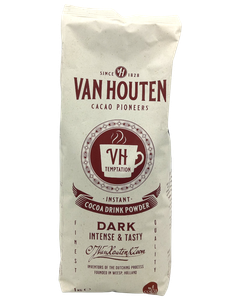 Van Houten Dream Choco Drink Temptation UTZ este o ciocolata calda cu un continut de 21% cacao, cu un corp cremos si fin si un gust bogat de ciocolata neagra. Gustul sau premium face din Temptation o bautura foarte cautata de amatorii de ciocolata calda. 
