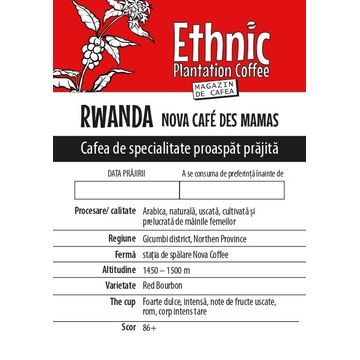 Ethnic Plantation Coffee Rwanda Nova Coffee Des Mamas 300g cafea proaspat prajta boabe