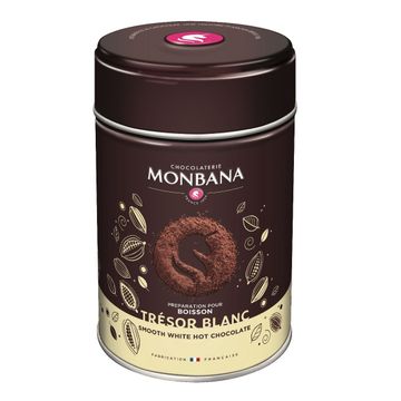 Monbana Tresor ciocolata calda alba cutie metalica 200g