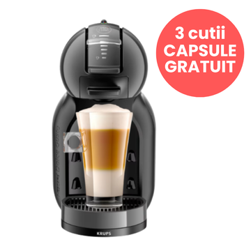 Aparat capsule cafea Krups Nescafe Dolce Gusto Mini Me KP123810 negru & gri + set 3 buc. Dolce Gusto Iced Frappe 16 capsule cafea, capsule cafea, capsule Krups, aparat capsule cafea, aparat Nescafe dolce, aparat krups gNescafe Dolce Gusto Mini Me KP123810