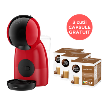 Aparat capsule cafea Krups Nescafe Dolce Gusto Piccolo XS KP1A3510 negru & rosu, aparat capsule cafea, espressor capsule, Krups Dolce Gusto, espressor manual, aparat cafea Dolce Gusto, Aparat capsule cafea Krups, Aparat capsule cafea Nescafe Dolce Gusto