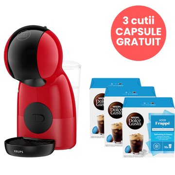 Aparat capsule cafea Krups Nescafe Dolce Gusto Piccolo XS KP1A3510 negru & rosu, aparat capsule cafea, espressor capsule, Krups Dolce Gusto, espressor manual, aparat cafea Dolce Gusto, Aparat capsule cafea Krups, Aparat capsule cafea Nescafe Dolce Gusto