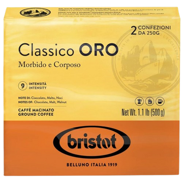 Bristot Classico Oro 2x250g cafea macinata, Bristot L`Americano Classico Intenso e Cremoso 2x250g cafea macinata Bristot, cafea Bristot, cafea, cafea promo, bristot cafea macinata, cafea 250g, cafea macinata promo, cafea 2x250g macinata, cafea macinata 1k