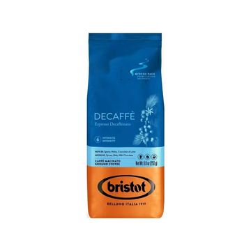 cafea bristot, cafea decofeinizata bristot, bristot decofeinizata, bristot decaf, bristot decaffe cafea macinata 250g