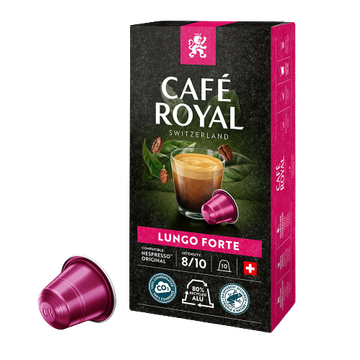 capsule cafea, capsule nespresso, capsule cafe royal, nespresso, cafea nespresso, paduri cafea, Cafe Royal Lungo Forte 10 capsule compatibile Nespresso