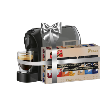 Tchibo Cafissimo Easy Metallic Silver espressor capsule + 70 capsule Cafissimo Classic Collection CADOU