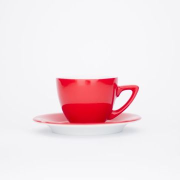 Capri cesti rosii cappuccino cu farfurii 6buc