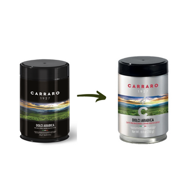 Carraro Dolci Arabica cafea macinata 250gr cutie metalica
