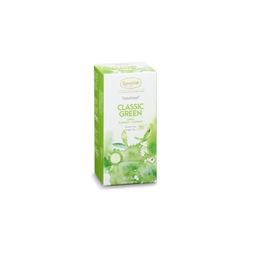 Ronnefeldt Teavelope Bio Classic Green ceai verde 25 pliculete, ceai Ronnfeldt Teavelope, ceai 25 plicuri, ceai fructe pliculete, infuzie fructe, ceai verde, ceai negru, ceai messmer profiline plante, ceai messmer profiline fructe de padure