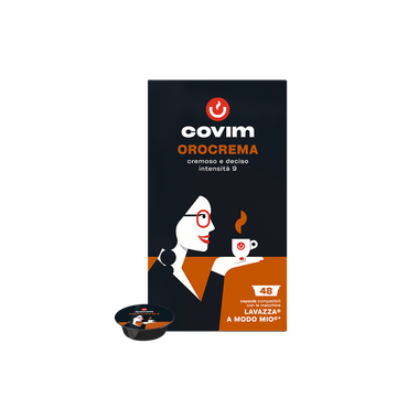 Covim Orocrema 48 capsule compatibile A Modo Mio, capsule covim, capsule cafea, Covim Orocrema, 48 capsule compatibile A Modo Mio, capsule modo mio, capsule orocrema 