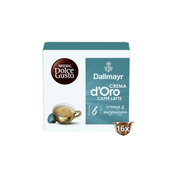 Dallmayr Crema D'Oro Caffe Latte 16 capsule compatibile Dolce Gusto, capsule dolce gusto, nescafe dolce gusto, dolce gusto, capsule ieftine dolce gusto, capsule nescafe, aparat capsule, capsule ieftine, Nescafe Dolce Gusto Caffe Latte 16 capsule, capsule 