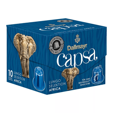 Dallmayr Capsa, dallmayr capsa lungo, dallmayr africa, capsule compatibile Nespresso, capsule nespresso, dallmayr nespresso, dallmayr capsa crema doro, Dallmayr Capsa Lungo Selektion Africa 10 capsule compatibile Nespresso