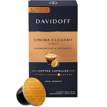 Davidoff Crema Elegant 10 capsule cafea aluminiu compatibile Nespresso, capsule nespresso, cafea nespresso, davidoff capsule, capsule davidoff nespresso, davidoff fine aroma capsule, cafea nespresso davidoff, capsule cafea, capsule cafea aluminiu, capsule