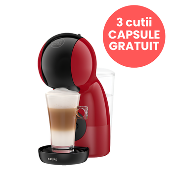 Aparat capsule cafea Krups Nescafe Dolce Gusto Piccolo XS KP1A3510 negru & rosu, aparat capsule cafea, espressor capsule, Krups Dolce Gusto, espressor manual, aparat cafea Dolce Gusto, Aparat capsule cafea Krups, Aparat capsule cafea Nescafe Dolce Gusto