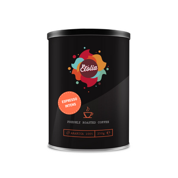 Etolia Espresso Intens 250g cafea macinata proaspat prajita, cafea proaspat prajita, cafea origine, cafea boabe proaspat prajita, cafea etolia, etolia espresso,
