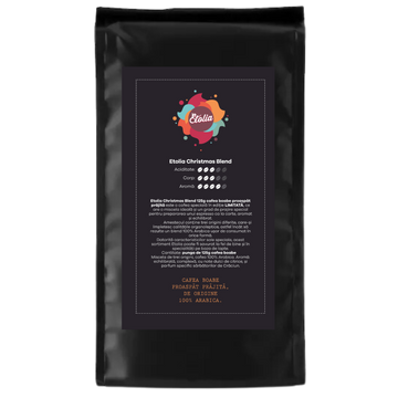 Etolia Christmas Blend 125g cafea boabe proaspat prajita, etolia, cafea etolia, cafea etolia 1kg, cafea editie limitata, cafea etolia editie limitata, cafea etolia 125g, cafea craciun, cafea aromata, cafea parfumata