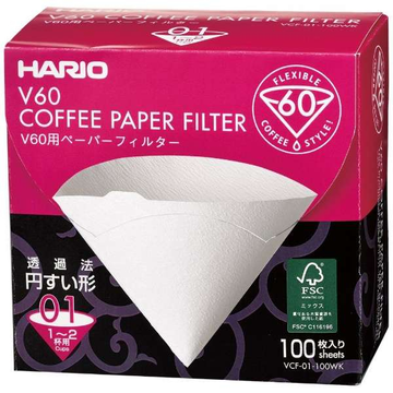 Hario V60 filtre marimea 01 100 buc. cutie carton