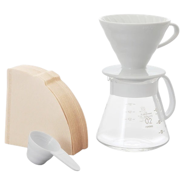 Hario V60 set pour over alb marimea 02 XVDD-3012W, set v60, hario v60, set pour over, set hario, set V60