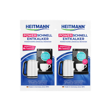 Heitmann Power decalcifiant, decalcifiant Heitmann, decalcifiant cu actiune rapida, decalcifiant pentru espressor, decalcifiant aparat cafea, solutie decalcifiere, decalcifiant plicuri 2x20g, curatare espressor, indepartare calcar aparat cafea