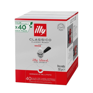 cialde illy, paduri ese cafea, illy paduri cafea, paduri easy serving espresso, cialde ese illy, Illy Classico 40 paduri ESE cutie carton