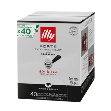 cialde illy, paduri ese cafea, illy paduri cafea, paduri easy serving espresso, cialde ese illy, Illy Forte 40 paduri ESE cutie carton
