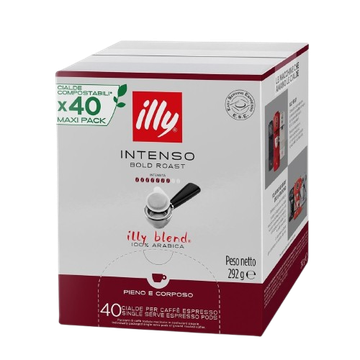 cialde illy, paduri ese cafea, illy paduri cafea, paduri easy serving espresso, cialde ese illy, Illy Intenso 40 paduri ESE cutie carton