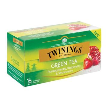 Twinings Green Pomegranate, Raspberry & Strawberry ceai verde cu rodie, zmeura si capsuni 25 pliculete