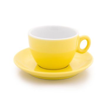 Inker cesti galbene cappuccino cu farfurii 6 buc