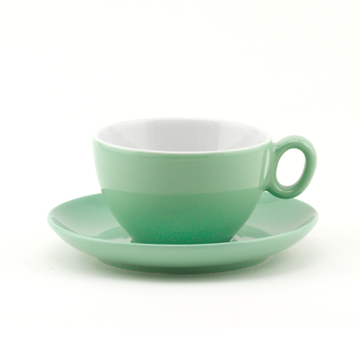 Inker cesti verde vintage cappuccino cu farfurii 6 buc