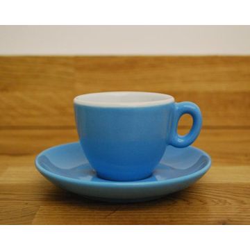 Inker cesti albastru glossy espresso cu farfurii 6 buc
