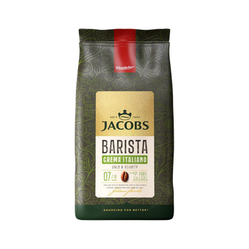 Jacobs Barista Editions Crema Italiano, Jacobs Crema Italiano 1kg, cafea Jacobs boabe, cafea boabe 1kg, cafea italiană Jacobs, cafea pentru espresso, cafea boabe pentru espressor automat, cafea pentru cappuccino, cafea aromată Jacobs, cafea boabe premium