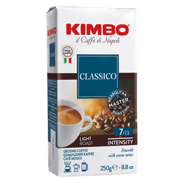 Kimbo Aroma Classico cafea macinata 250g, cafea aromata, cafea parfumata, cafea arabica, cafea boabe arabica Kimbo Aroma Gold cafea boabe cutie metalica 250g
