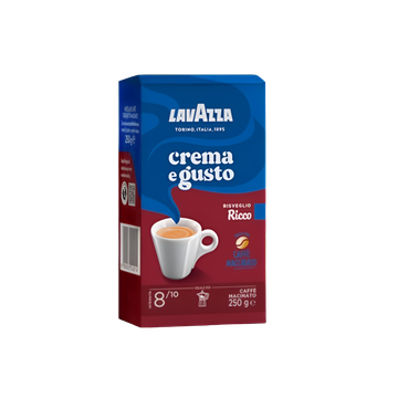 Lavazza Crema e Gusto Gusto Ricco cafea macinata 250g, lavazza crema e gusto ricco, crema e gusto ricco, cafea macinata crema e gusto ricco, cafea lavazza crema, cafea gusto ricco, cafea macinata 250g, cafea italiana, cafea tare, cafea robusta, cafea crem