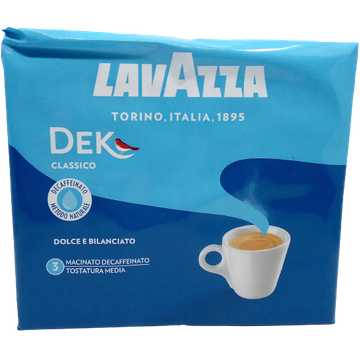 cafea macinata, cafea lavazza macinata, cafea lavazza, lavazza macinata, lavazza macinata 250g, Cafea macinata decofeinizata, cafea macinata decafeinizata, cafea lavazza decaf, Lavazza DEK 250g cafea macinata decofeinizata