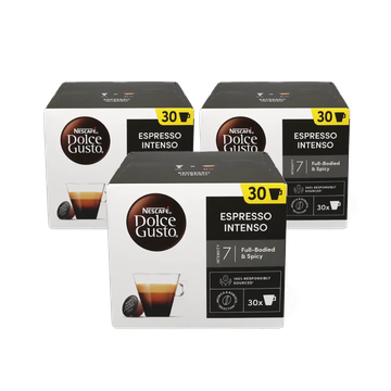 Nescafe Dolce Gusto Espresso Intenso 90 capsule, capsule dolce gusto, nescafe dolce gusto, dolce gusto, capsule ieftine dolce gusto, capsule nescafe, aparat capsule, capsule ieftine, Nescafe Dolce Gusto 90 capsule, capsule cafea, capsule cafea dolce gusto