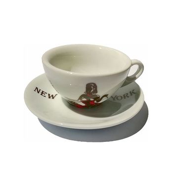 New York Donna cesti ceramice cappuccino cu farfurii 6 buc