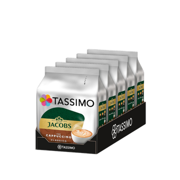 Pachet Tassimo Jacobs Cappuccino Classico 80 capsule (40 bauturi), Tassimo Jacobs, capsule cafea tassimo, capsule tassimo, Tassimo Jacobs Cappuccino classico, cafea tassimo, tassimo Jacobs cappuccino, pachet Tassimo Jacobs Cappuccino 